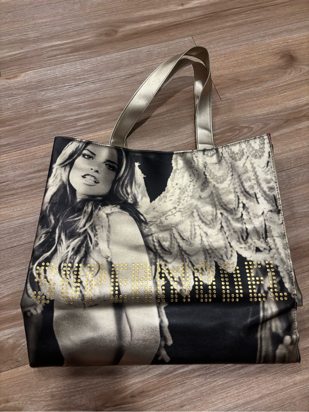 Rare Gold and Black Studded Victoria’s Secret supermode Tote Bag